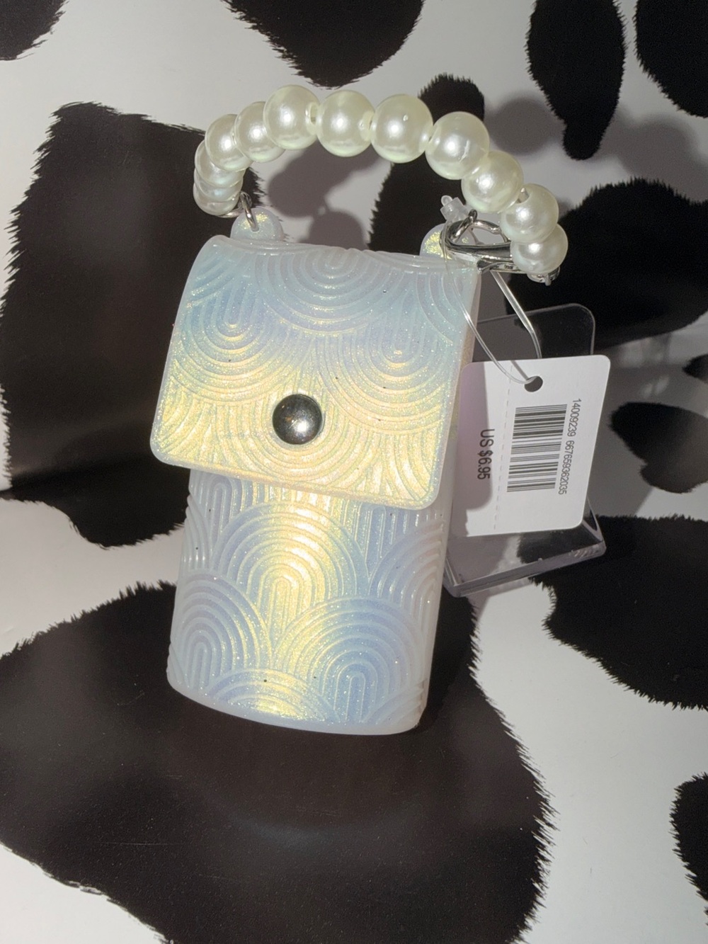 Bath & Body Works Iridescent Pearl-Handle Mini Bag Hand Sanitizer Holder